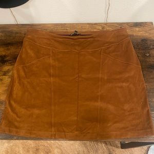 Camel Express Velour Mini Skirt